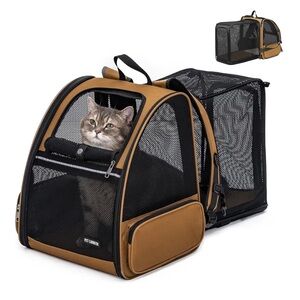 Expandable Tan Pet Carrier Backpack